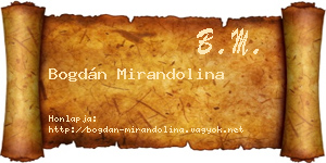 Bogdán Mirandolina névjegykártya